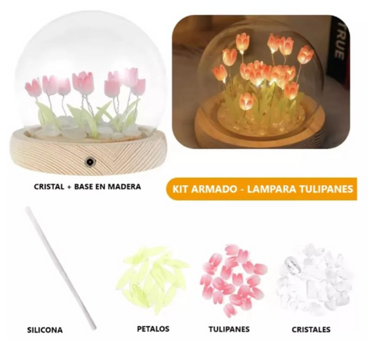 LAMPARA REDONDA TULIPANES 🌷